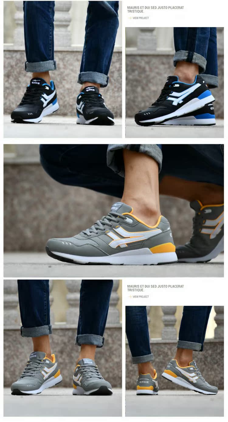 Giày thể thao nam Hongxing Erke giày da nam mùa thu và mùa đông giày sneaker năm 2021