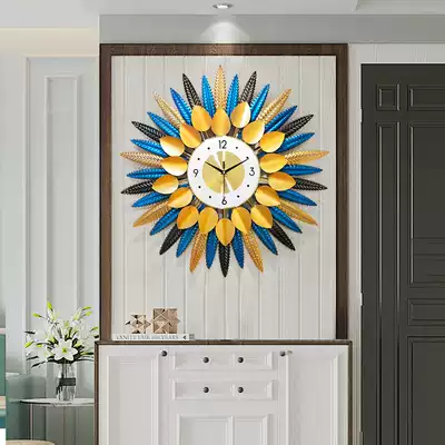 Decorated clock living room non-perforated wall mute movement Net Red Bell Nordic light luxury wall clock creative personality home