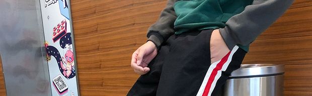 Mùa thu chân mỏng Quần Harlan sọc thường quần chín xu hướng Hàn Quốc Sinh viên S Code Beam Foot Quần thể thao nam quần áo thể thao