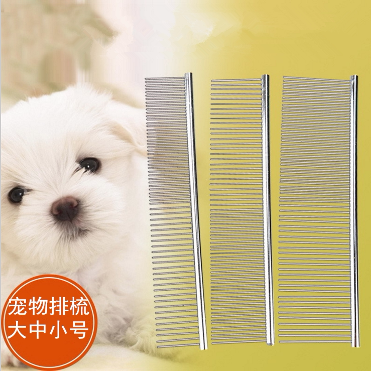 Dog Comb Pet Comb pooch Comb Open Knot Comb Stainless Steel Comb Small size Beauty Straight Row Comb