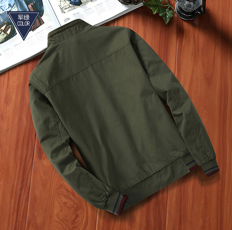 Áo khoác cotton nam trung niên hai mặt cha trung niên tải phần mỏng mùa xuân và áo khoác mùa thu cha áo khoác cỡ lớn áo kiểu trung niên hàn quốc