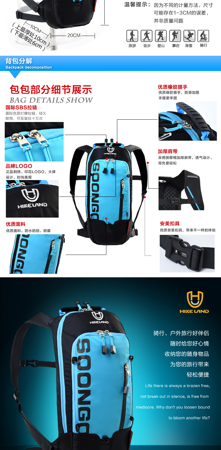 Sacoche pour vélo mixte HIKELAND - Ref 2216868 Image 10