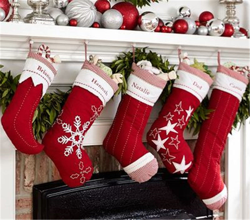 Tail Single Benefit can be set to name Christmas Sox cotton fabric Christmas clothing Gift Socks Hanging Bag Full 2-Taobao