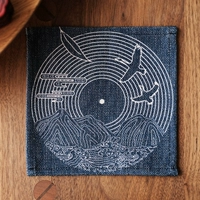 Cần cẩu nguyên bản kiểu Nhật in vải cotton coaster placemat cách nhiệt pad bàn mat cà phê bàn ​​mat mat mat màu xanh tấm trải bàn ăn