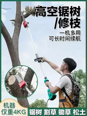 Lengthened rechargeable electric high branch saw Small household multi-function high-altitude sawing wood trimming branches Garden high branch shears