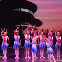 61 children act out of small lotus and think of dreams running for less children red scarves choral suit girl dance suit