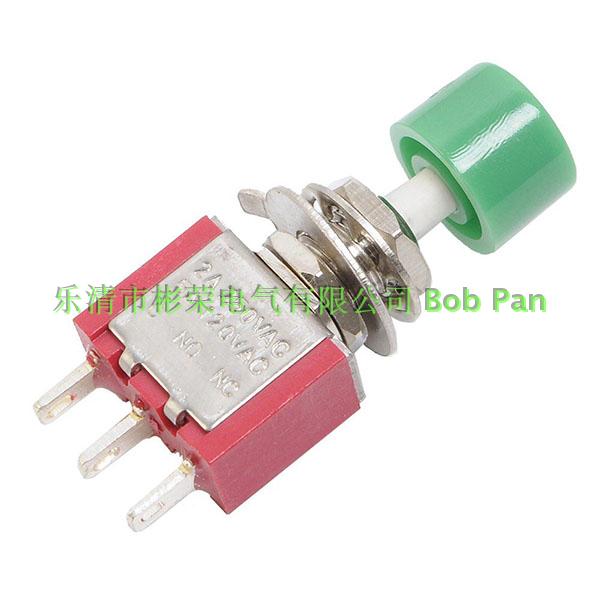 DS-612 Push Button Switch ON-ON Green 2A 250VAC 5A 125VAC UL