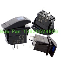 12V 24V waterproof car yacht LED retrofit switch 3-foot panel switch Ship type ship-shaped rocker switch