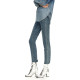 H GENTEEL Hegao 2024 new spring clothing for women's mid-high waist slimming patch embroidered feet pants casual trousers