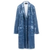 HPLY Hebili long lanh nhung áo gió mùa thu mới của phụ nữ lười biếng pyjama áo khoác gió dài tay áo khoác - Trench Coat