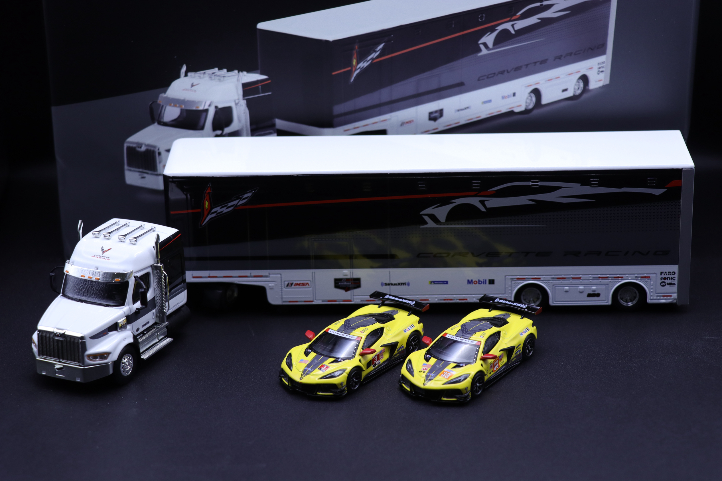 MINI GT 1:64 Chevroler Racing C8.R Racing Transporter Set Car | eBay