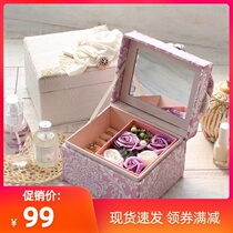 Japanese piearth jewelry box silk European earrings stud necklace ring hand jewelry storage box storage box