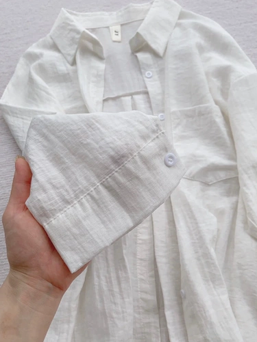 Летняя легкая и тонкая рубашка, лонгслив, куртка для отдыха, оверсайз, французский стиль, защита от солнца