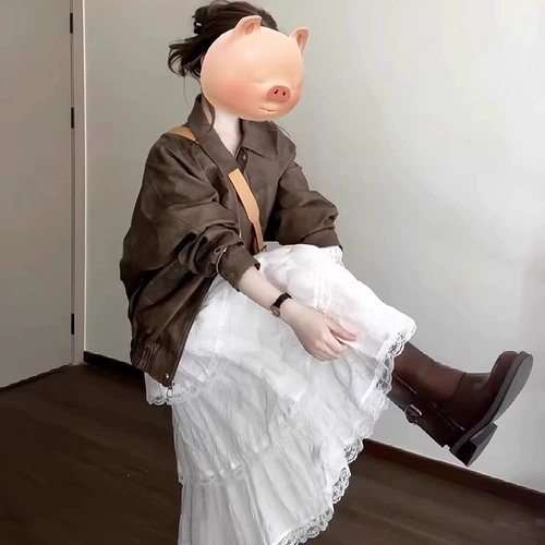 Весенний стильный наряд для отдыха на море, белое платье на подтяжках для женщин, новинка весны 2025, юбка-тортик, длинная юбка