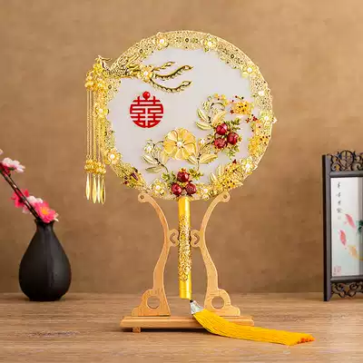 Finished gift box bride Group fan Chinese style finished wedding wedding wedding hand flower fan Chinese Fan Fan