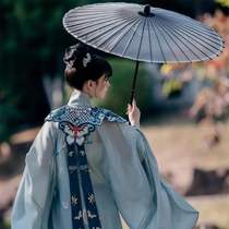 Full wearing days style ancient wind long handle genuine silk transparent oil paper umbrella and wind Han clothes Classical Photography Brigade Pat Prop Umbrella