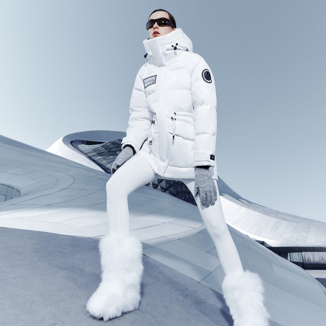 Podons Duvet Duvet Women's Extremely Cold Goose Down 2021 New Tide Suits Women's Counter Season Tooling Collection Waist Jacket Winter