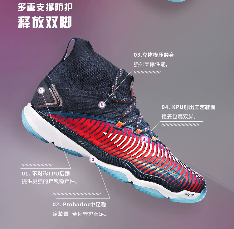 2019 mới giày cầu lông Li Ning chameleon giày nam Ranger3.0 thi đấu thể thao chuyên nghiệp AYAP001 - Giày cầu lông