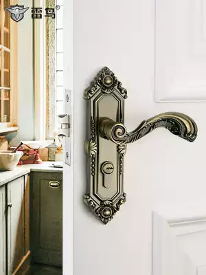 Thunderbird European door lock indoor wooden door antique bronze retro room door lock single tongue bedroom door lock set