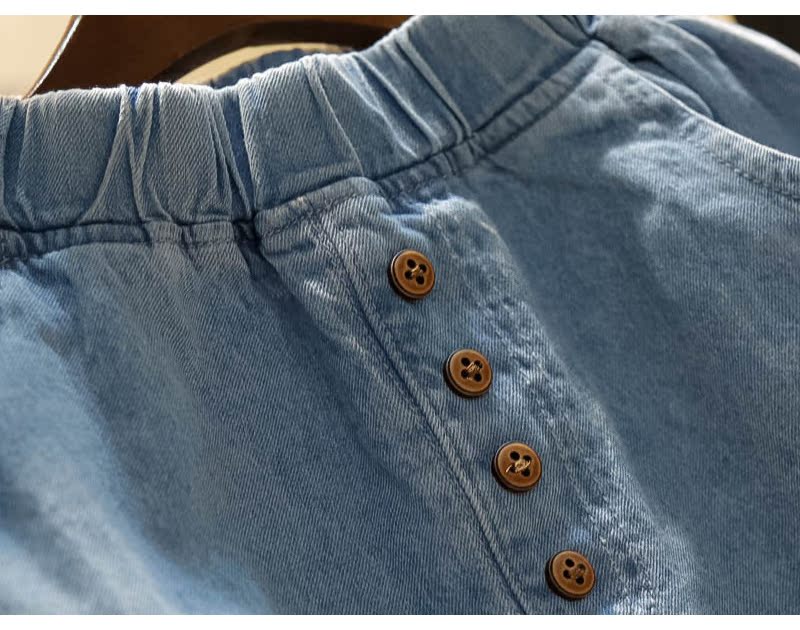 Mùa hè 2019 bé trai mới quần short phần trẻ em denim bảy điểm quần bé bé mùa hè mặc rộng - Quần jean đồ bơi cho bé gái