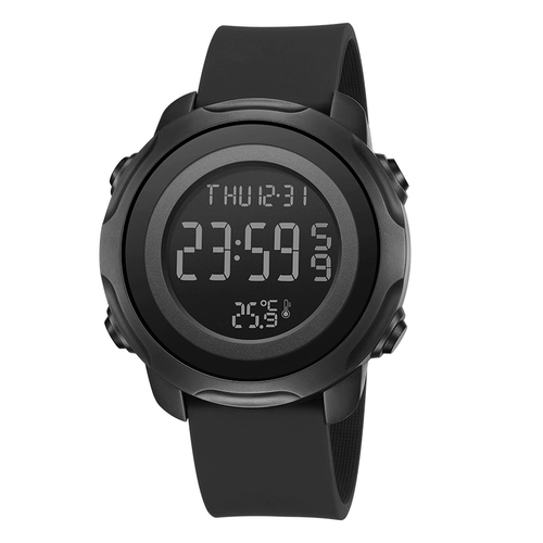 Термометр, трендовые мужские часы для школьников, водонепроницаемые светящиеся цифровые часы, измерение температуры, подходит для подростков