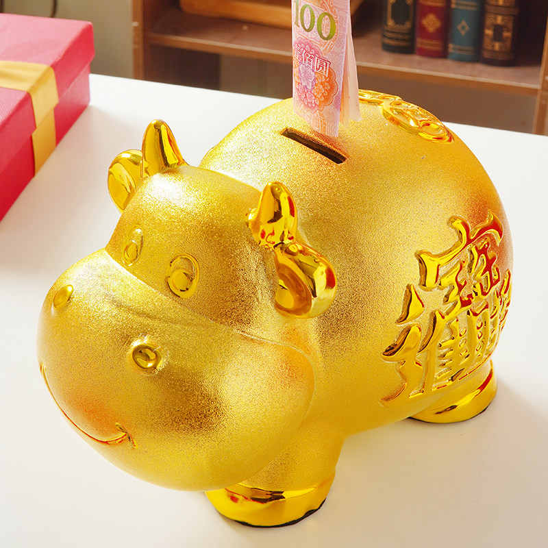 Taurus piggy bank only in and out of the creative unique undesirable zodiac children's year of the ox saving money ceramic savings
