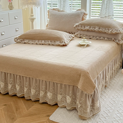 Демисезонная коралловая нескользящая утепленная простыня, комплект, 3 предмета