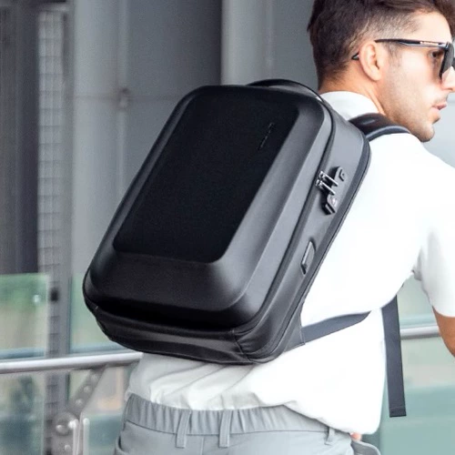 Мужской тонкий рюкзак с защитой от кражи Marco Leyden, расширяемый рюкзак для ноутбука с кодовым замком