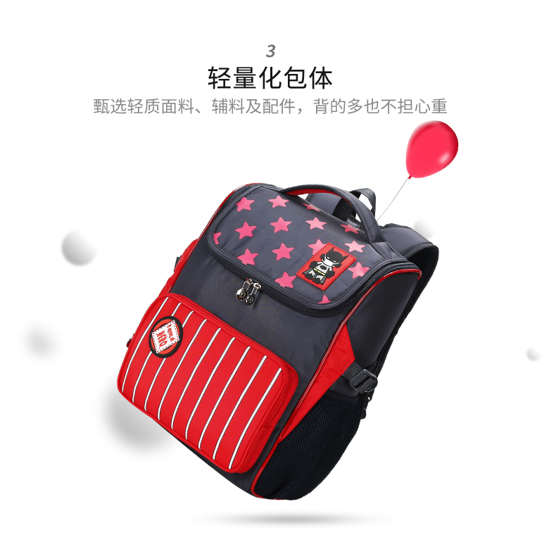 Kara cừu túi học sinh tiểu học nam và nữ 12345 lớp túi đeo vai Yang ba lô học sinh 8-12 tuổi cặp 2680 - Ba lô balo bitis