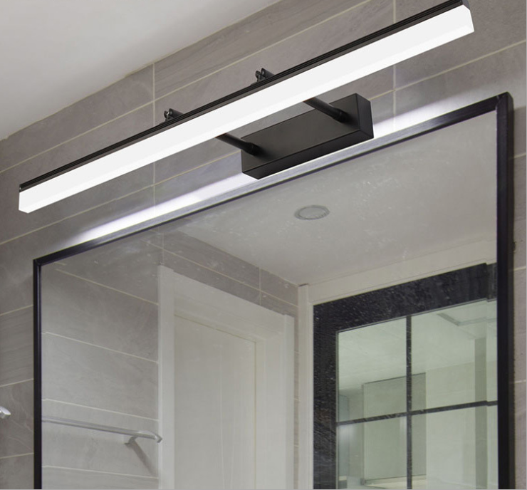 Simple modern retractable led mirror headlight bathroom toilet mirror cabinet lamp waterproof fog black gold and silver makeup lighting