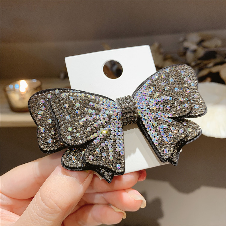 Women's Simple Style Shiny Bow Knot Brass Inlay Rhinestones Hair Clip display picture 2