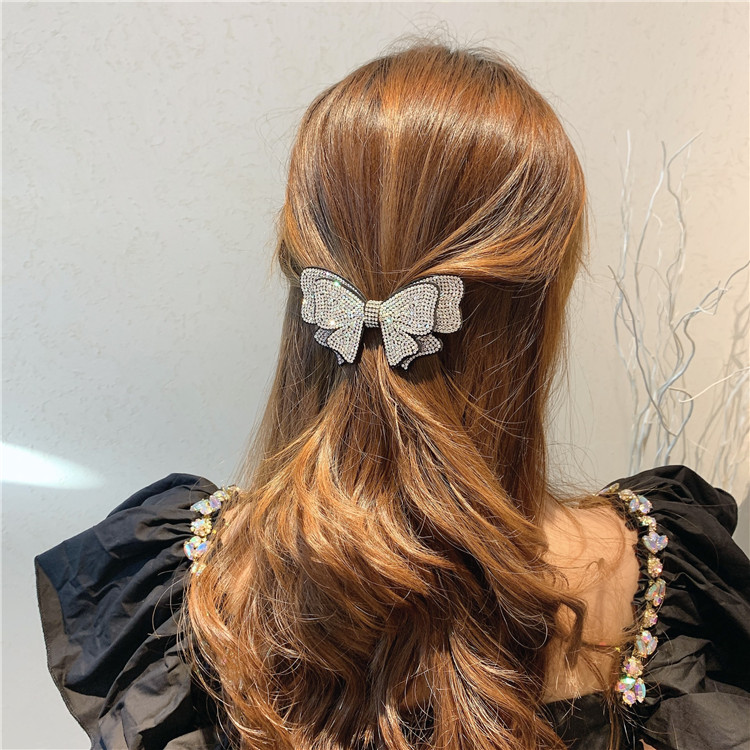 Women's Simple Style Shiny Bow Knot Brass Inlay Rhinestones Hair Clip display picture 10