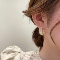 High-quality delicate and small enamel drip oil ring earrings earrings womens milk white hoop earrings earrings earrings women