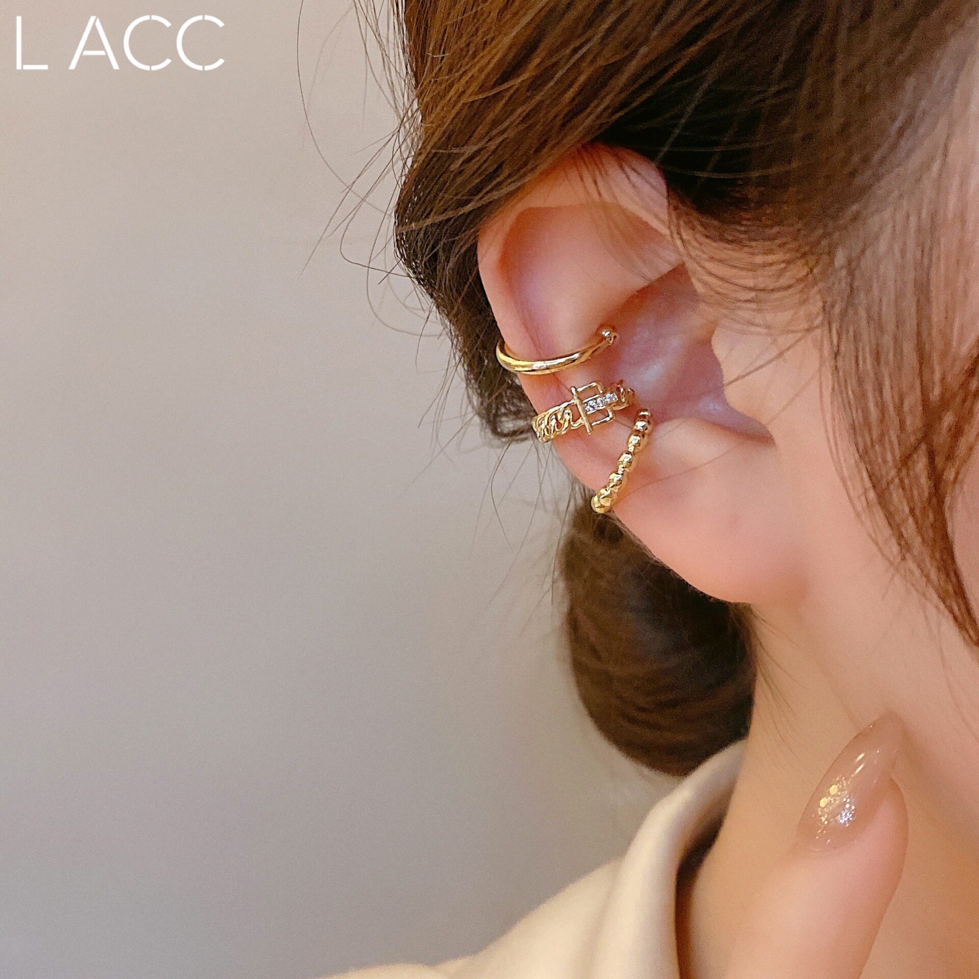 Korean simple and exquisite high-end ear clips without ear holes female temperament fashion retro ear bone clips 2022 new trend