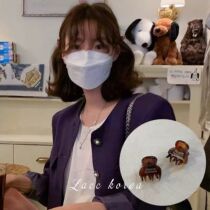 Acrylic simple coffee color small grab clip temperament bangs clip high-end hairpin female summer side clip headdress