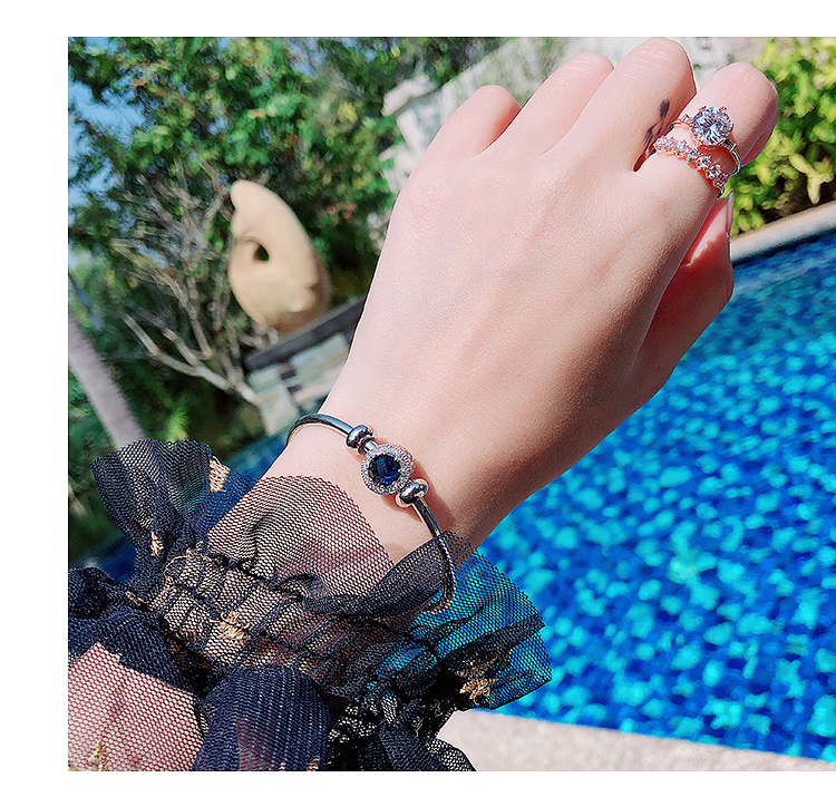 Thời trang hàn quốc mở đơn giản rắn xương vòng đeo tay nữ dương tim vòng tay glass beads Sen mật ong bracelet vòng đeo tay