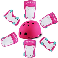 Розовый комплект, шлем, защитное снаряжение