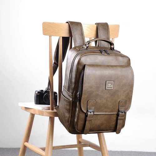 Вместительный и большой рюкзак, ранец для отдыха, сумка для путешествий, из натуральной кожи