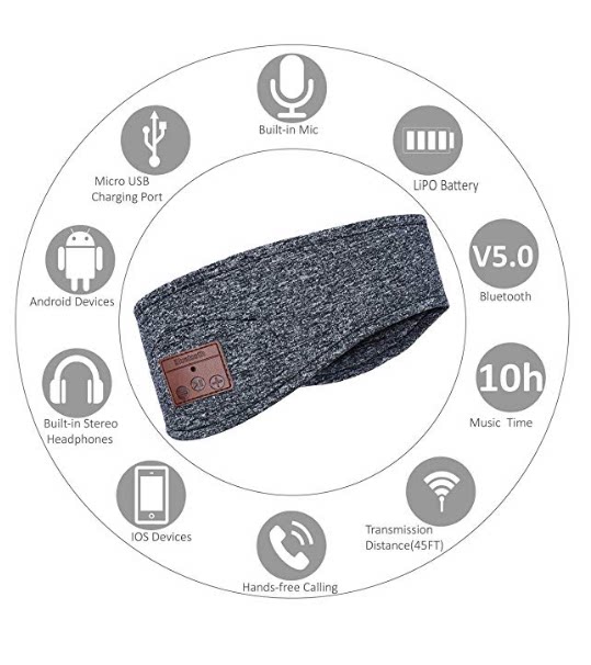 Bluetooth Handtape Tape Men and Women's HeadscarBluetooth Sleeping Headband Running Basketball Fitness Guide Sweat Anti-Sweat Sleeping