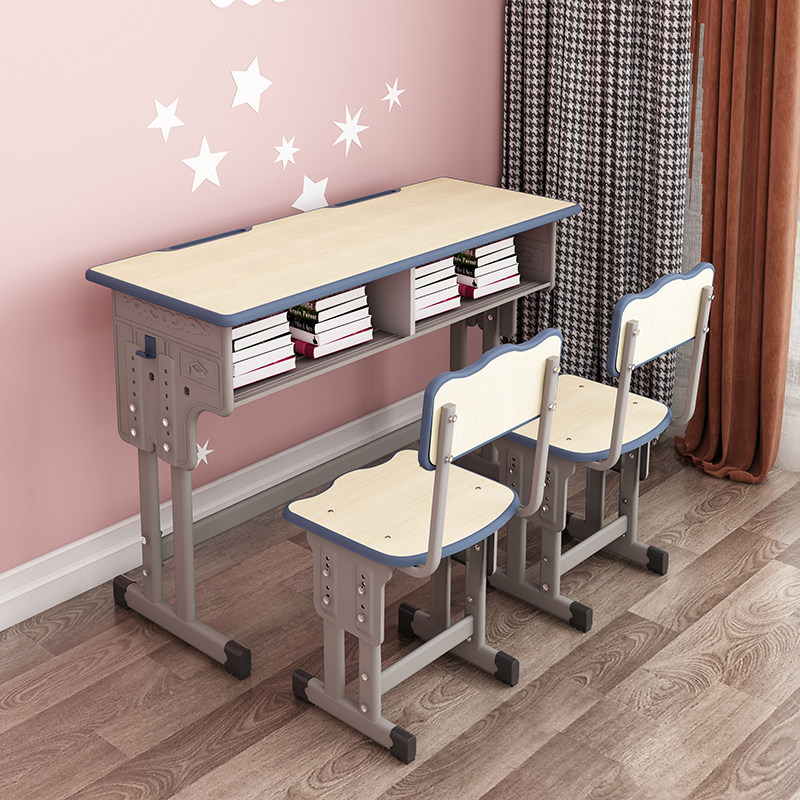 School counseling class primary and secondary school students desk and chair double double column writing desk training table stool home environmental protection desk and chair