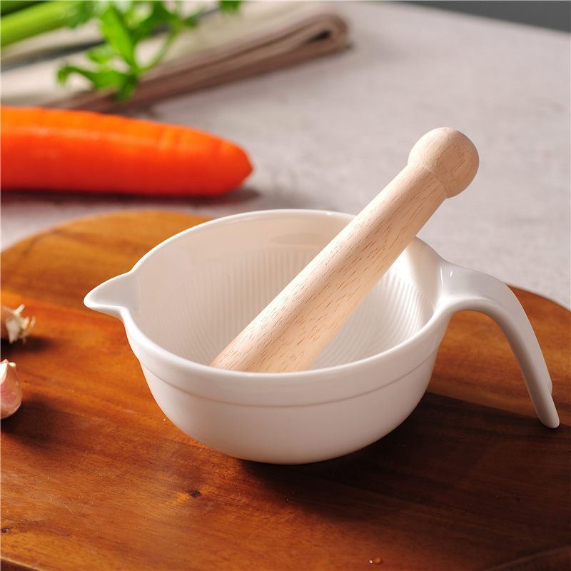 Baby Assisted Grinding Machine Milling Ceramic Bowl Suit Carrapper Baby Fruit Meat Nut Mash Mash Mashed Stick