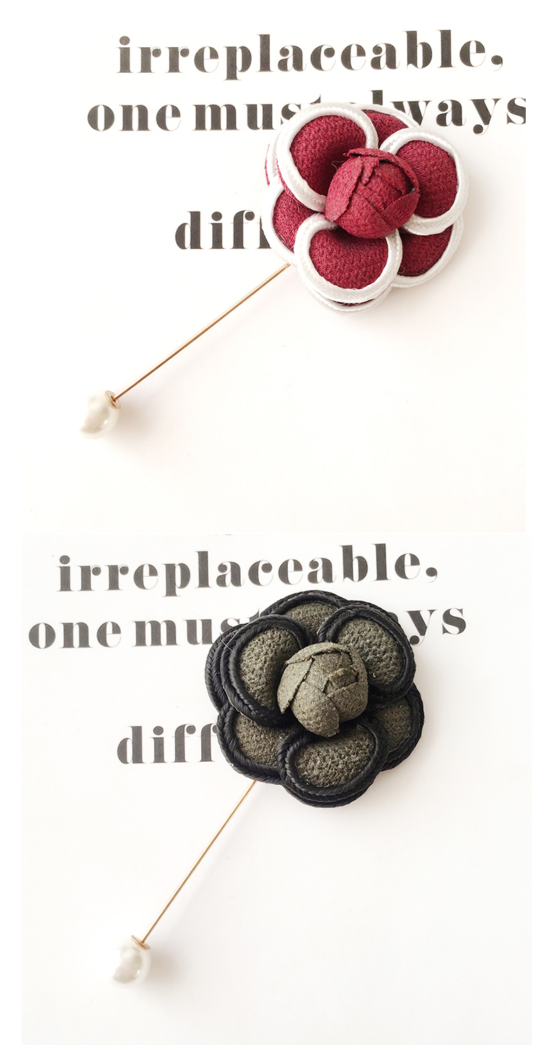 Camellia trâm nữ đơn giản linh hoạt pin cổ áo hoa nút áo sơ mi cardigan quần áo phụ kiện khí chất áo len trâm hoa cài áo