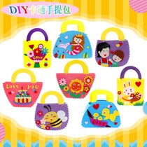 Nursery handsewn non-woven fabric DIY cartoon handbag children unwoven cloth material bag Mothers Day gift