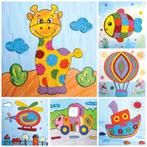 Creative paper rope painting children handmade material package kindergarten DIY paste painting rope art toy