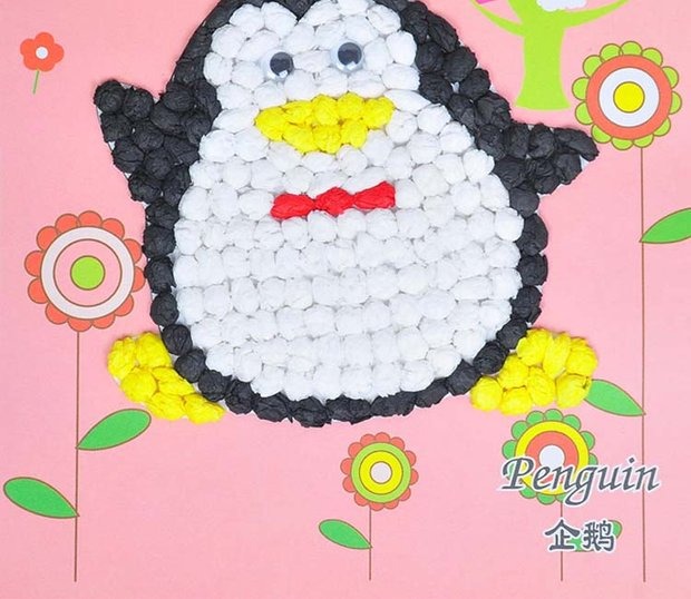 Trẻ em dán giấy crepe handmade mẫu giáo sáng tạo DIY nguyên liệu sản xuất gói vẽ tay đồ chơi giáo dục thế giới đồ chơi