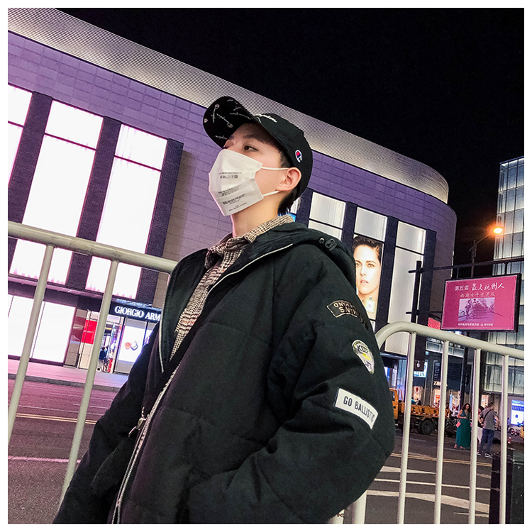 Phong cách Harajuku mùa đông sản phẩm mới dày áo ấm nam áo khoác nam thương hiệu hip hop cotton áo khoác lỏng lẻo trùm đầu áo bomber nam