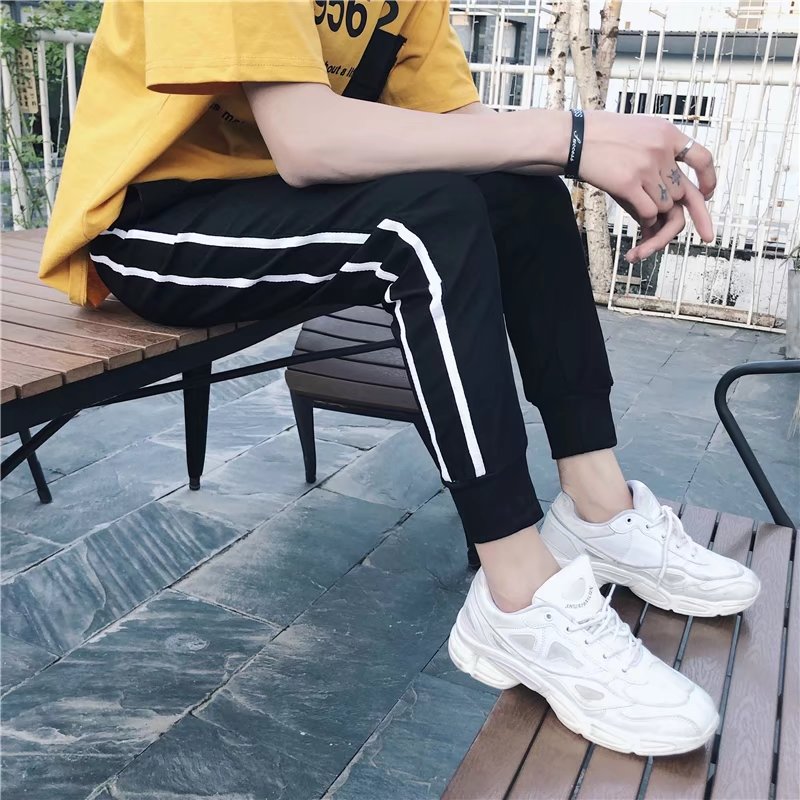 Mùa thu và mùa đông thêm quần rộng bình thường nam cộng với nhung dày thủy triều lỏng lẻo chín điểm quần quần học sinh nhanh khô mồ hôi quần thể thao