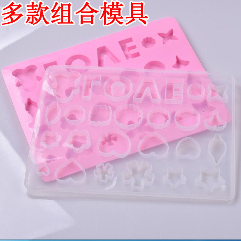 AB crystal glue LOVE combination silicone mold jewelry love flower English word mold UV glue mold model