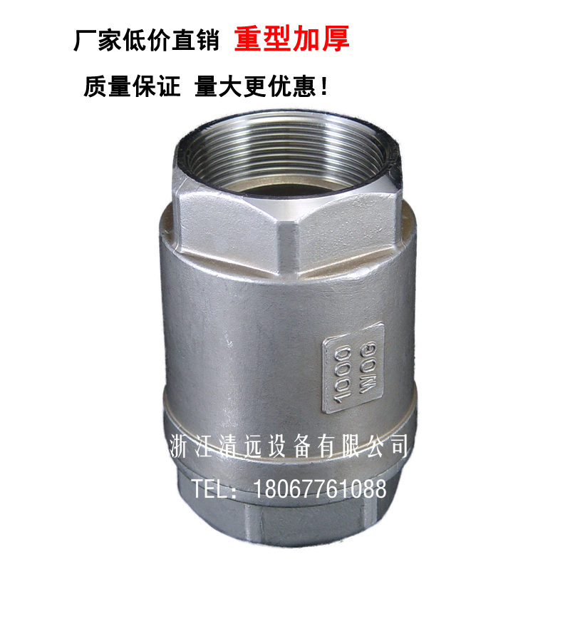316 stainless steel vertical check valve water H12 stop backstop valve for 46 DN25 (heavy thickened)