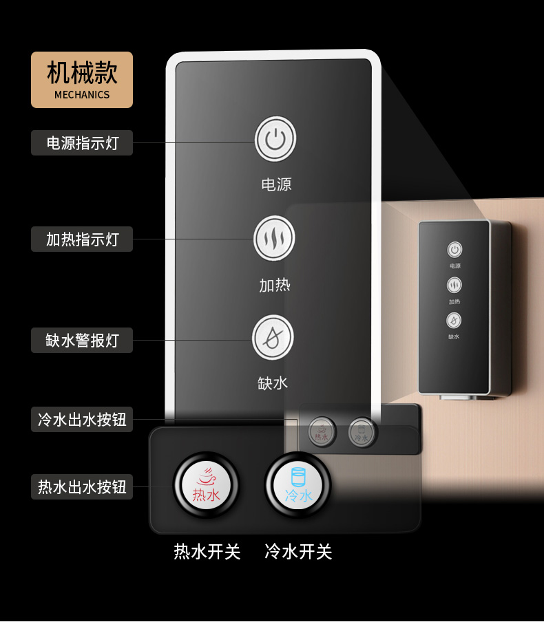 máy lọc nước kangaroo 10 lõi Máy đường ống Loại treo tường Loại nóng và lạnh Hộ gia đình siêu mỏng Tiết kiệm năng lượng nước mở là nước nóng tốc độ nóng bình lọc nước gia đình